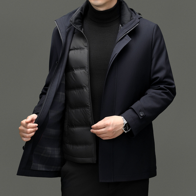 花花公子高端羽绒服男冬季中长款