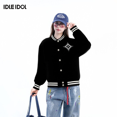 时尚潮流棒球服宽松刺绣夹克