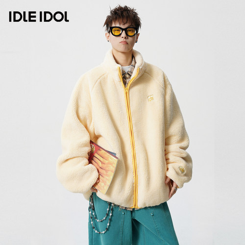 IDLEIDOL摇粒绒棉服开衫外套男