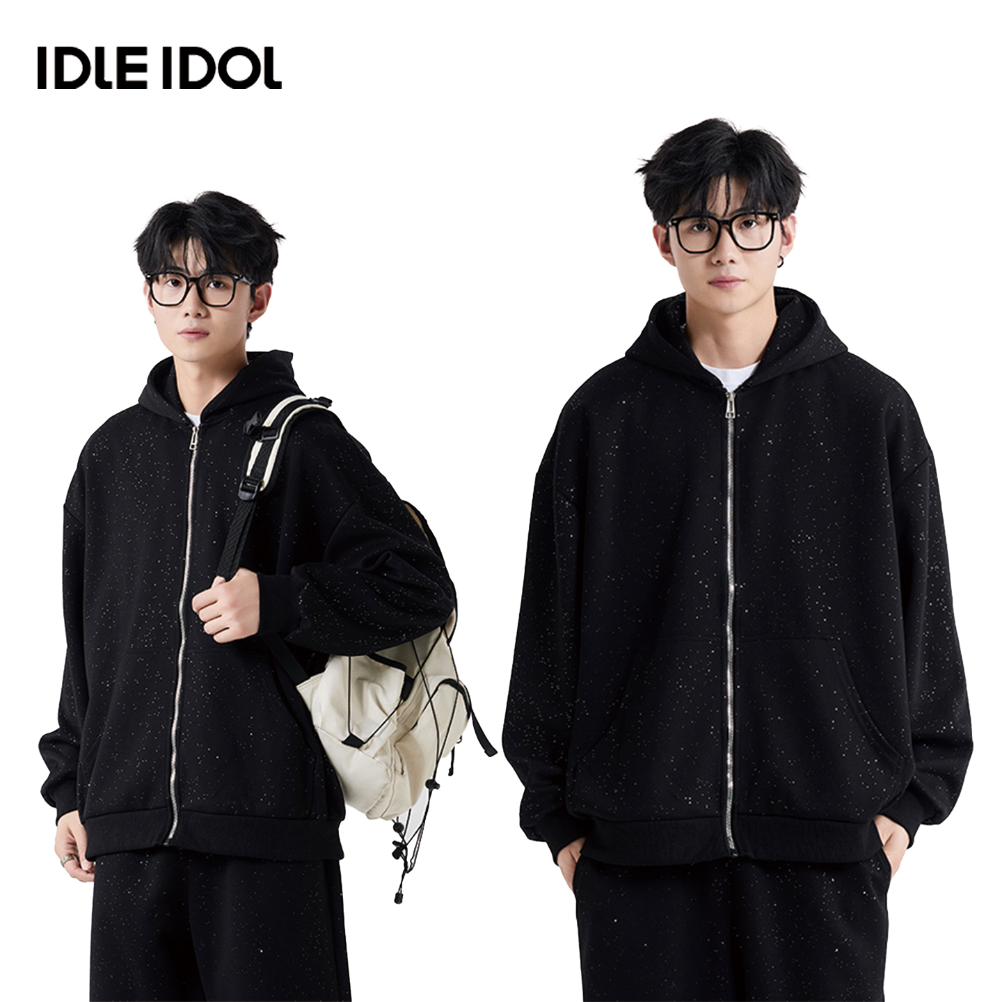 idleidol情侣满天星连帽卫衣