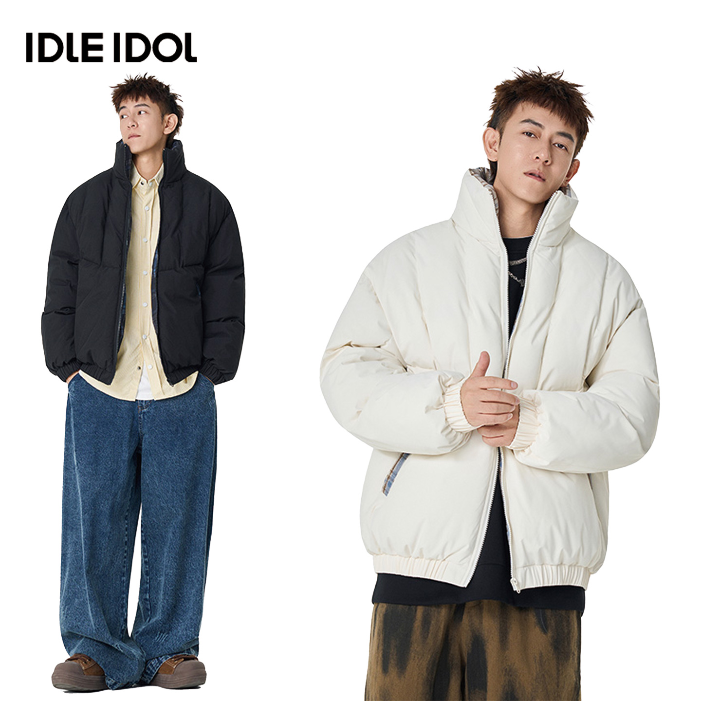 idleidol加绒加厚保暖棉服