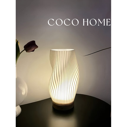 COCO 北欧奶油风充电台灯书房卧室床头台灯氛围灯调光简约小夜灯