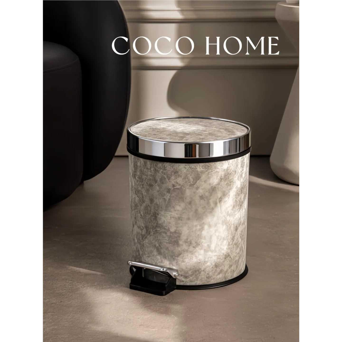COCO 脚踏垃圾桶家用2026新款卧室客厅轻奢高档法式高颜值垃圾桶
