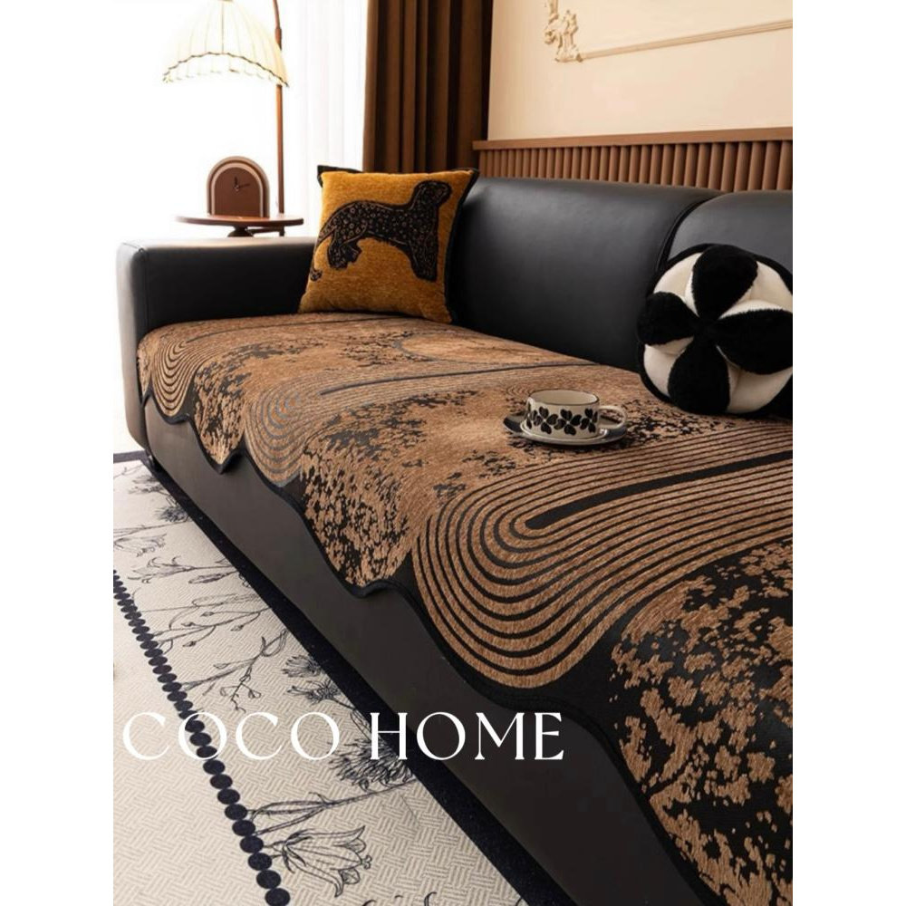COCO 复古异形沙发垫子四季通用高级感真皮秋冬防滑坐垫盖布巾 &middot;