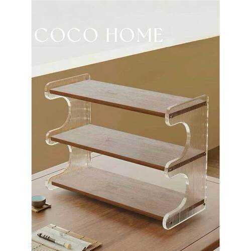 COCO桌面置物架复古收纳亚克力古风多层茶杯架子茶具置物架