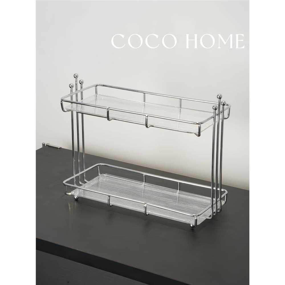 COCO亚克力双层置物架卫生间台面架子洗漱梳妆台化妆品收纳架