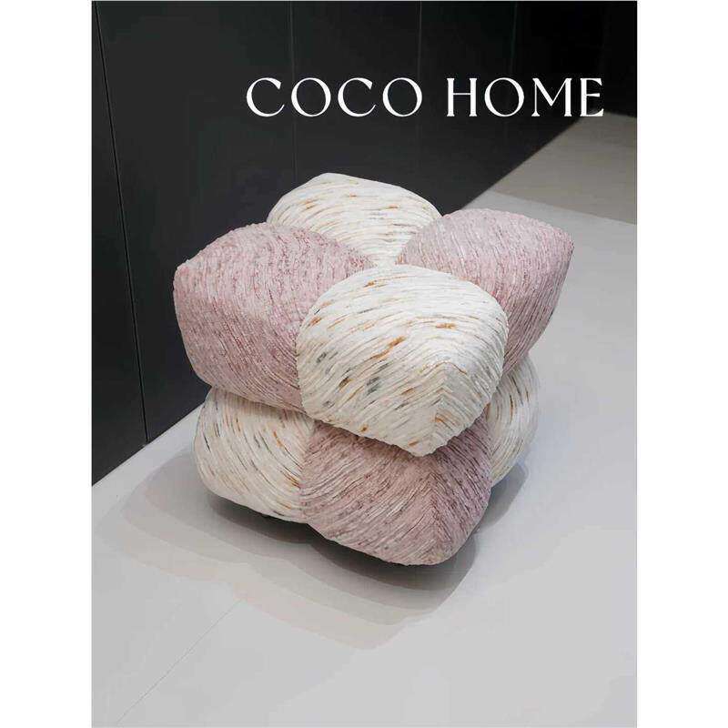 COCO 棉花糖方墩创意云朵滑轮凳子客厅卧室软包可移动小户型脚凳