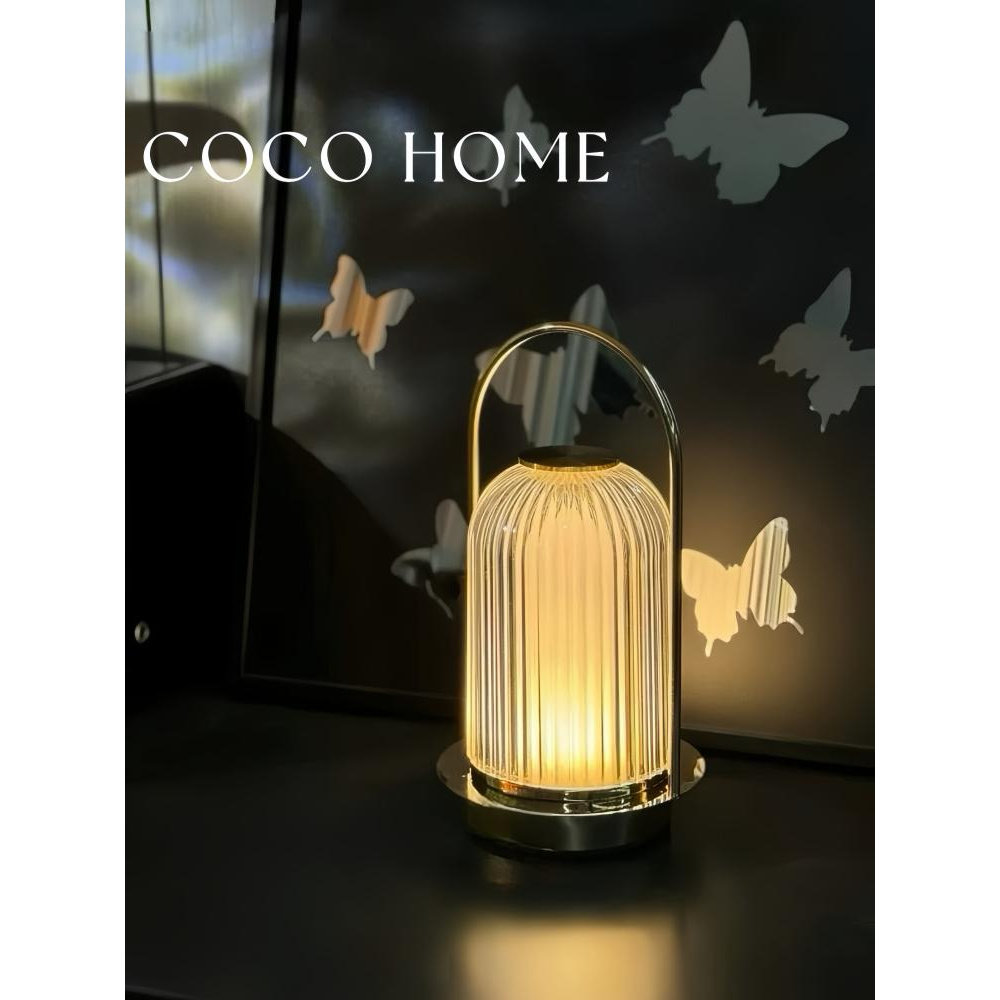 COCO新款手提台灯桌面夜灯充电户外餐厅桌灯复古酒吧装饰氛围灯·