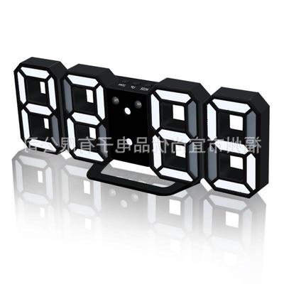 3D LED digital clock electronic alarm clock wall three-dimen