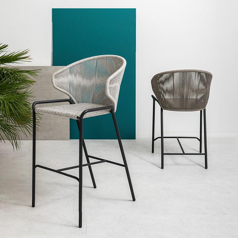 定制户端店瓦特吧椅外藤编吧椅高高脚室凳外别墅露天酒吧民宿酒吧