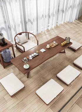 日式榻米茶KQ3.712几炕矮桌实木茶桌椅禅意飘窗榻坐地桌阳台休闲