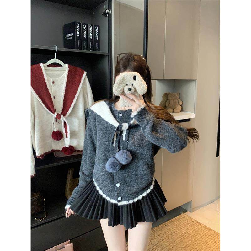 2025秋冬新款甜美风百搭减龄爱心单排扣保暖立体球披肩针织毛衣女,女装/女士精品,毛衣,淘宝优惠券,粉丝福利购,淘宝优惠卷