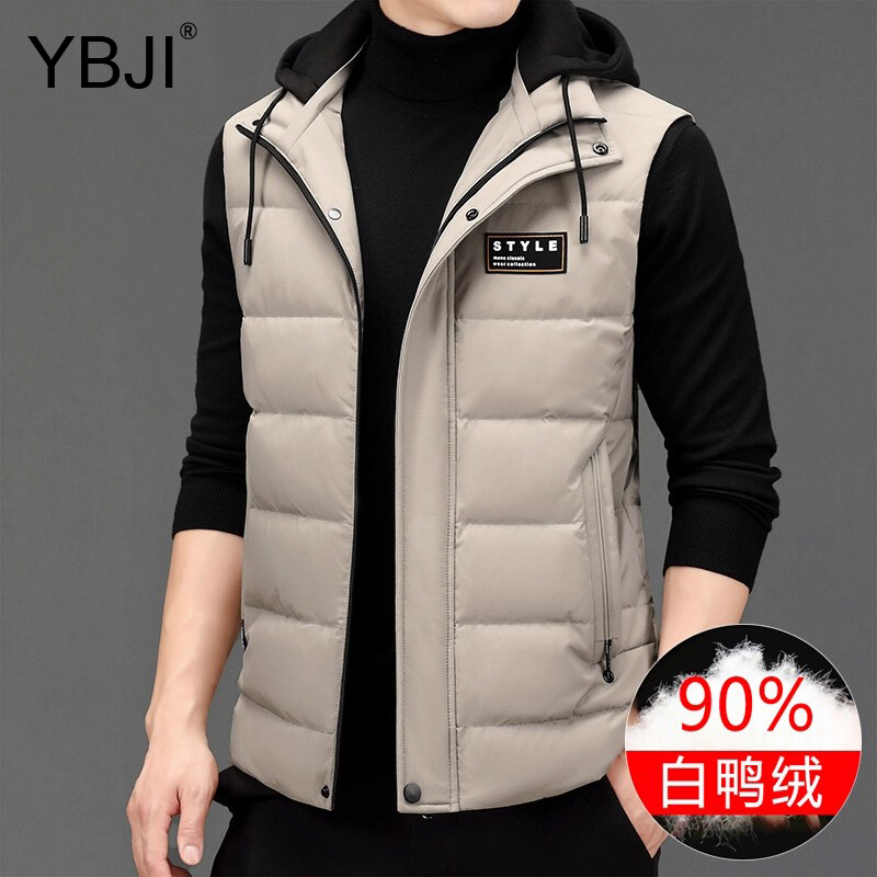 羽绒马甲男2025年冬季连帽背心