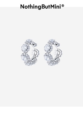 TWICE_MINA同款丨NothingButMini锆石花朵耳环女时尚简约原创设计