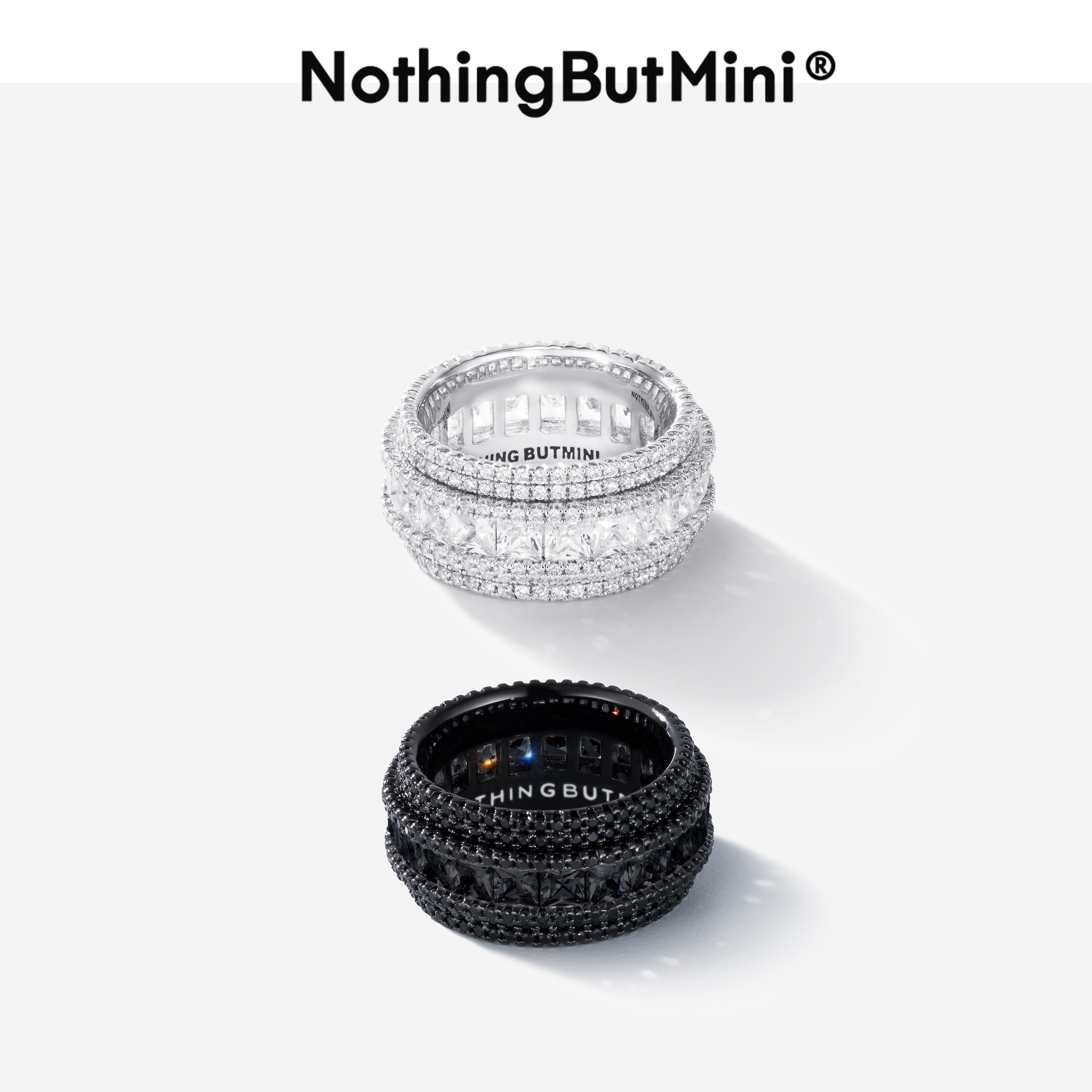 NothingButMini黑夜白星&情人节礼盒装情侣对戒黑色戒指独特戒指