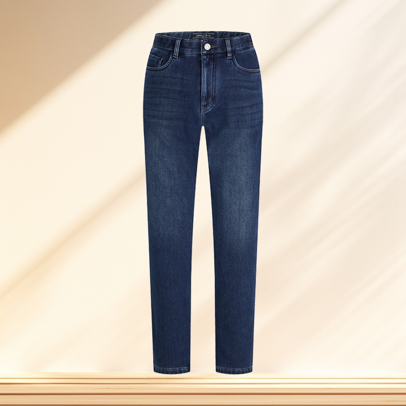 LONDA伦德马加绒加厚保暖牛仔裤