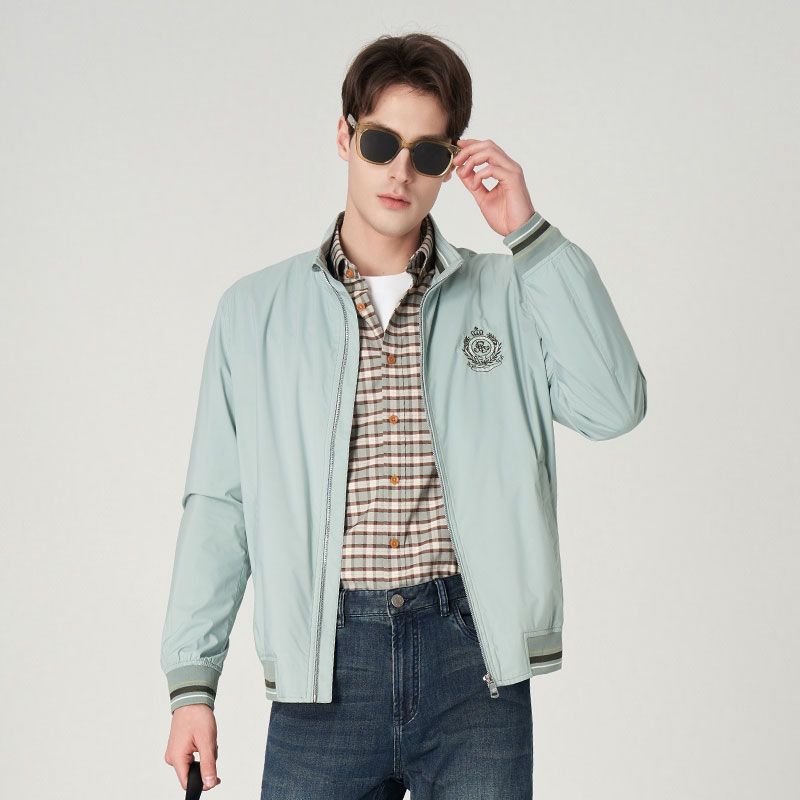 LONDA伦德马春季男士夹克时尚刺绣立领外套男潮流男装上衣