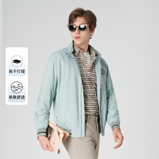 LONDA 伦德马春季男士夹克时尚刺绣立领外套男都市潮流男装上衣