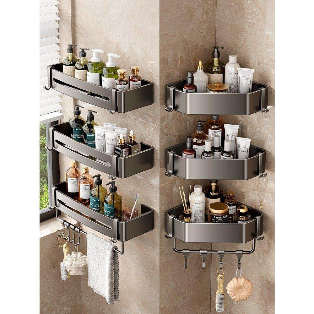 枪灰浴室置物架免打孔化妆室三角篮淋浴房厕所收纳沐浴露洗手架子,家装主材,卫浴置物架,淘宝优惠券,粉丝福利购,淘宝优惠卷