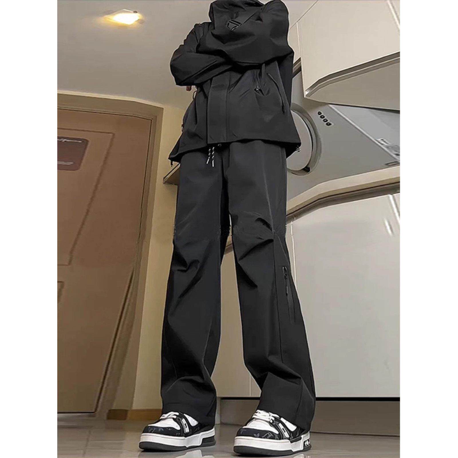 美式秋季户外登山工装裤防水风软壳加绒冲锋裤男女款降落伞兵裤