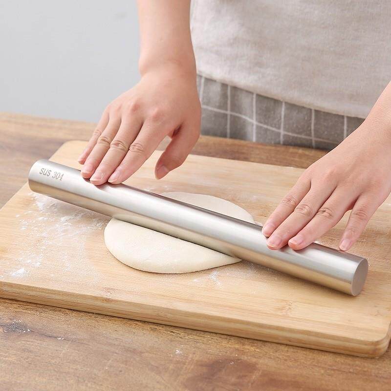 德国不锈钢擀面杖家用滚动式杆面棒擀饺子皮杆包子棍擀皮不沾神器