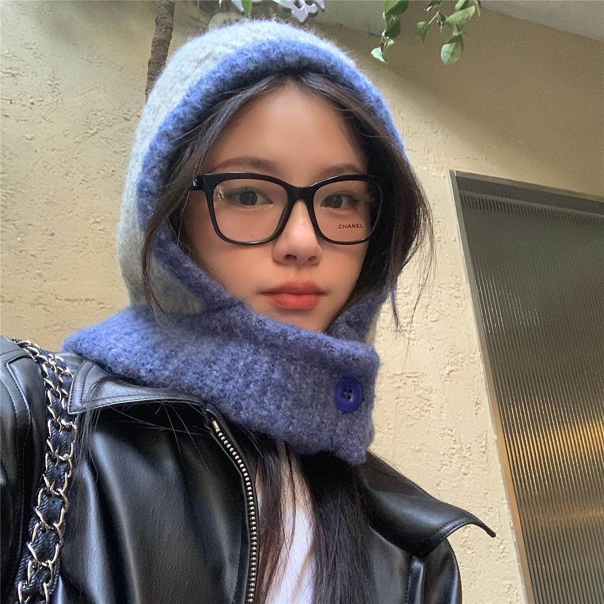 BIBIG杂货铺巴拉克拉法帽女秋冬季保暖围脖针织毛线护耳帽子包邮