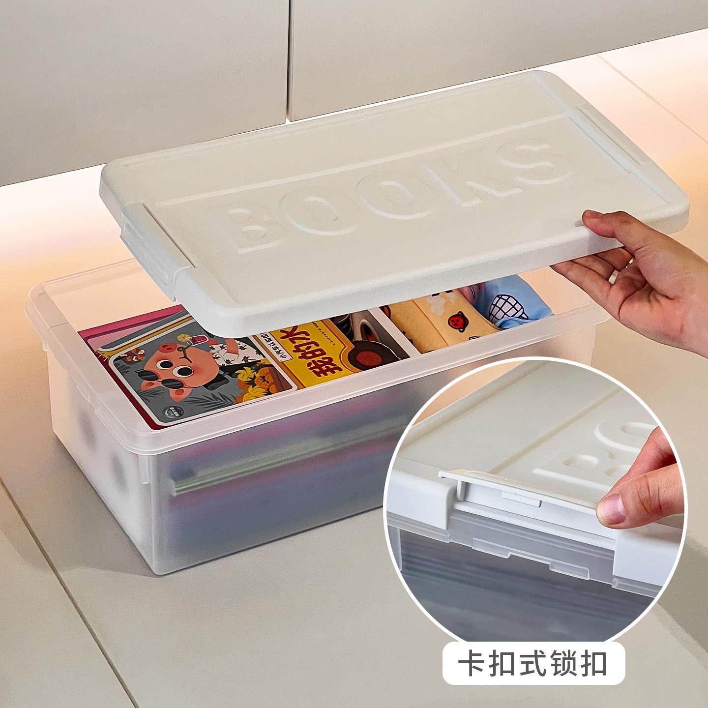 视柜下收纳箱家用客厅透明带大防尘容量盖装电视柜收玩具整电理收