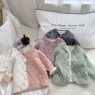 【小李专享】【顾奈】儿童保暖上衣秋冬三层夹棉打底外套