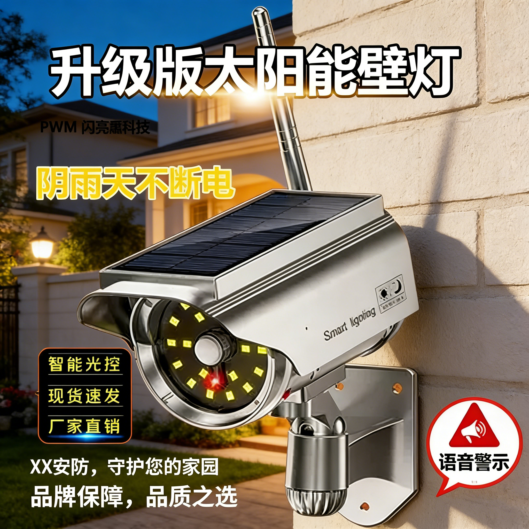 假监控器仿真语音新款 智能语音监控仿真防盗神器感应报警器自动