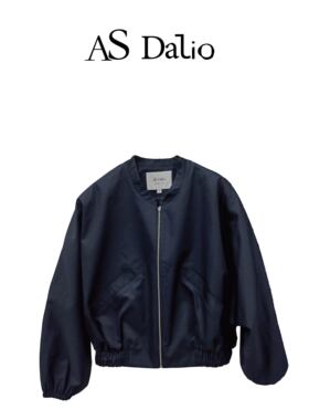 AS Dalio美式飞行员夹克女短款极简风外套复古高端高级感棒球服