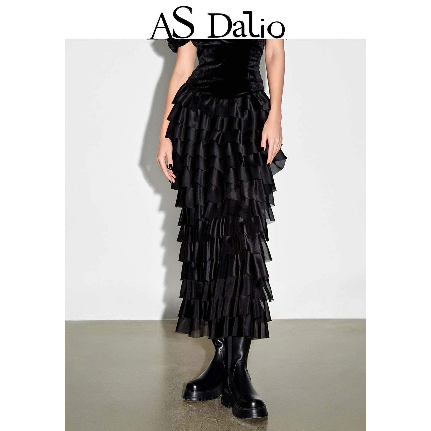 【胡连馨同款】AS DALIO黑丝绒鱼骨真丝欧根纱蛋糕裙塔裙半身裙,女装/女士精品,半身裙,淘宝优惠券,粉丝福利购,淘宝优惠卷