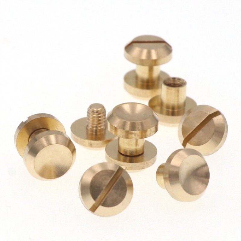 皮带头固定螺丝金属螺丝扣黄铜铆钉扣子箱包腰带平头装饰固定配件
