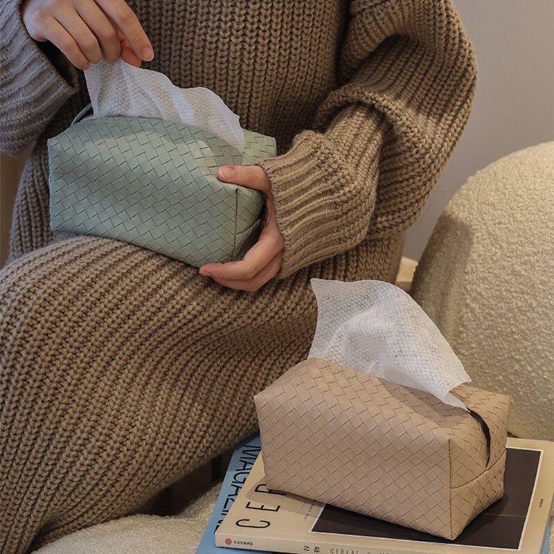 皮革编织纸巾盒抽纸洗脸巾收纳轻奢多用皮质抽纸盒卧室餐厅纸巾盒,收纳整理,纸巾盒,淘宝优惠券,粉丝福利购,淘宝优惠卷