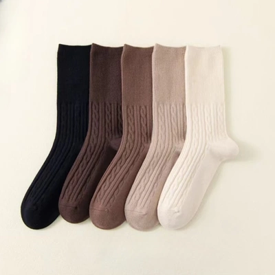 女士羊绒春款简约小腿松口显瘦美腿高筒洋气减龄高筒袜