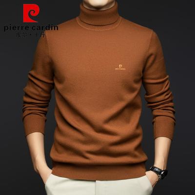 皮尔卡丹新款高领羊毛衫男100纯羊毛高级感冬季加厚内搭打底毛衣