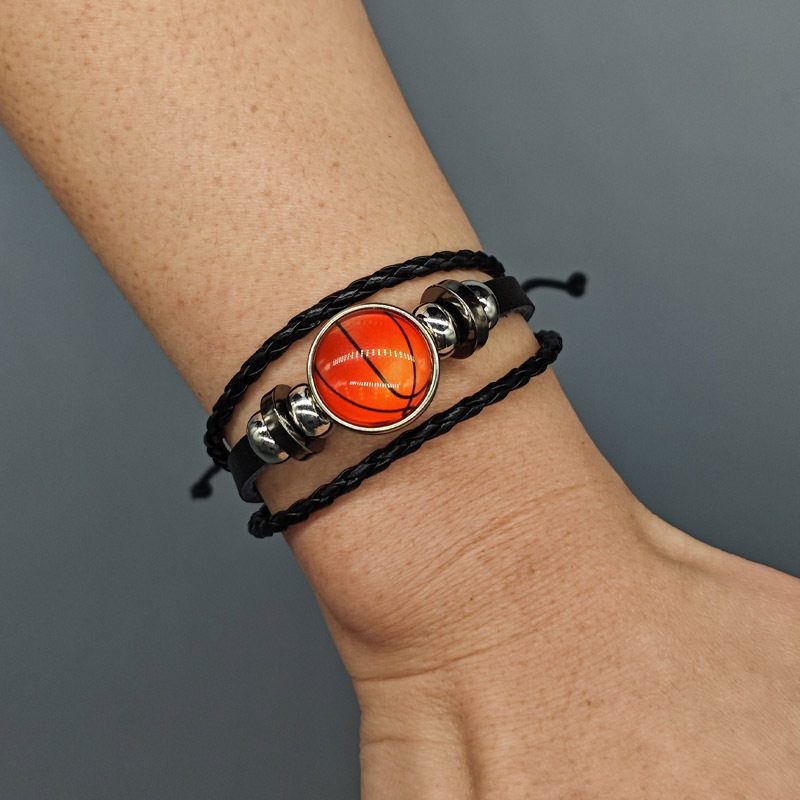 欧美流行球类皮革手环个性简约串珠手绳球迷纪念足蓝排球手链小众,饰品/流行首饰/时尚饰品新,手链,淘宝优惠券,粉丝福利购,淘宝优惠卷