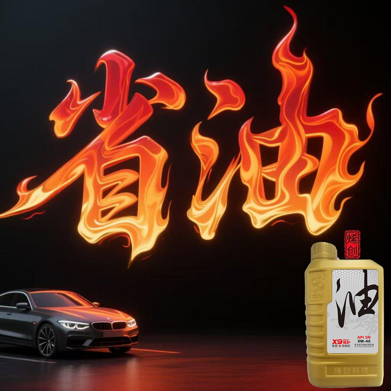 烯创SN0W40全合成汽油车机油