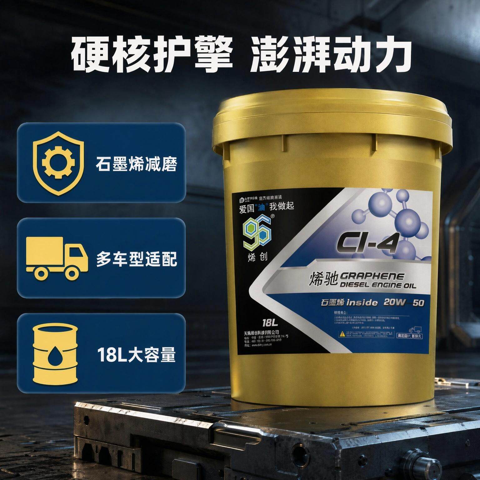 首单直降烯创 CI-4 20W-50重负荷柴机油重型农用机械挖掘机适用油