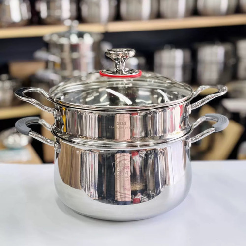 正利菲比乐304三层钢汤蒸锅加厚不锈钢煮汤锅蒸煮锅通用