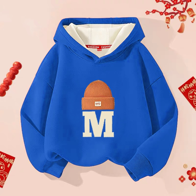 秋冬季连帽卫衣男款初中高中学生13岁大童帅气男孩加绒加厚上衣服