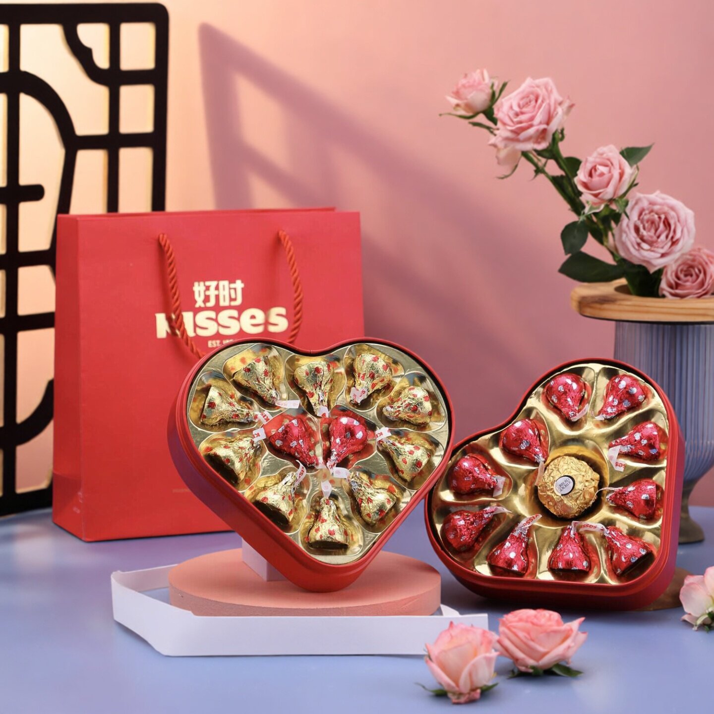 好时巧克力心型盒送女友闺蜜礼物结婚周岁满月伴手礼回礼喜糖礼盒