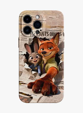 朱迪与尼克周边手机壳适用苹果17promax疯狂动物城华为puar80拼接70iphone16动漫15/14哑光mate60小米13荣耀