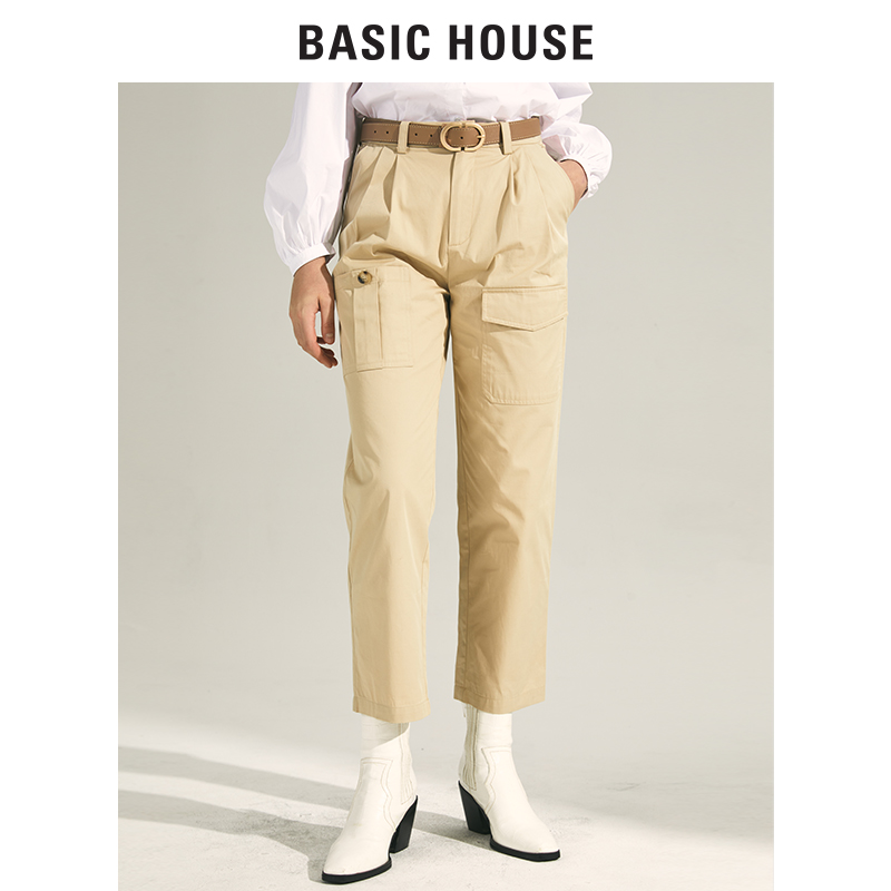 Basic House/百家好2022年秋季新款工装裤直筒女街头B0142B50382