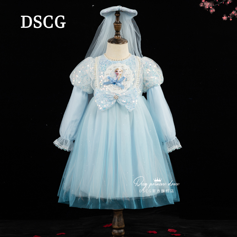 【品牌】女童爱莎公主裙春秋