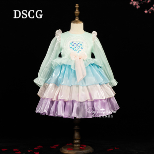 洛丽塔女童公主裙秋季小女孩萝莉塔裙子高级感儿童生日礼服蓬蓬裙