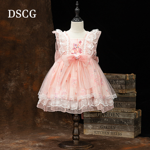 女童夏装新款儿童玲娜贝儿公主裙洛丽塔粉色女孩生日礼服连衣裙子