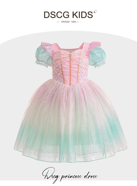 儿童礼服公主裙2025夏季新款轻奢高端洋气粉色女童爱莎生日裙子