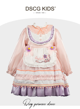 洛丽塔公主裙女童带尾巴玲娜贝儿衣服COS加绒儿童萝莉塔裙子春秋