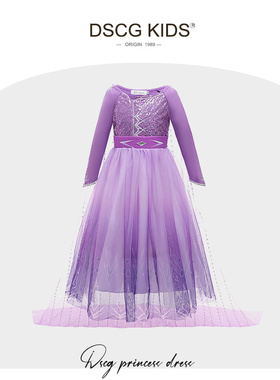 苏菲亚公主裙女童秋装乐佩索菲亚COS长袖紫色万圣节儿童生日礼服