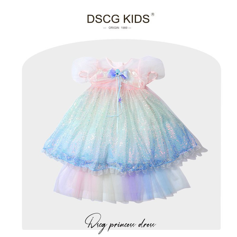 【品牌】女童美人鱼公主连衣裙